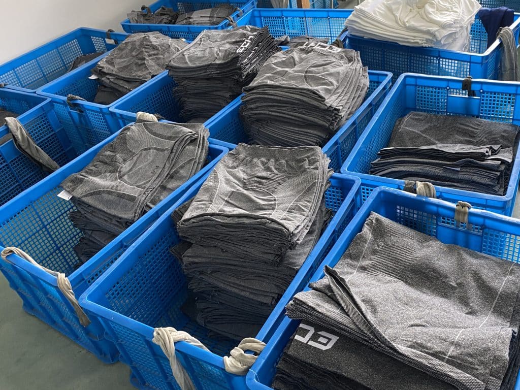 Where is ECHT manufactured - bulk seamless activewear production line ready for export.